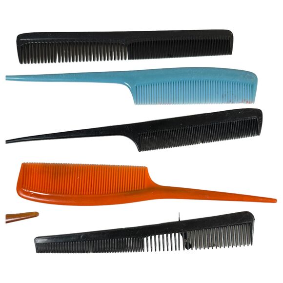 Vintage USA Made Plastic Hair Combs and Picks Lot of 14 - Picture 5 of 6
